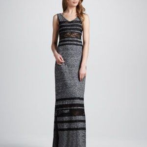 Free People Hazy Daze Maxi Dress Sleeveless Lace Cutouts Slit Sides Small